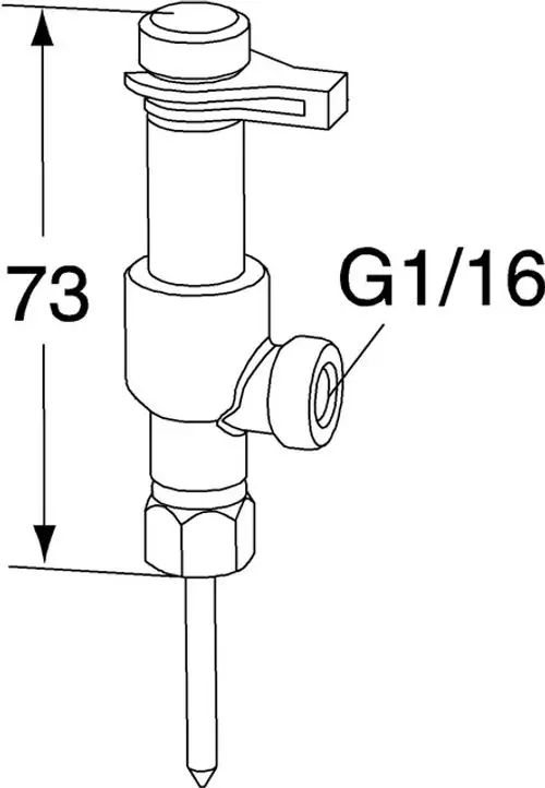 Zweiweg-Messanschluss mit Flanschanschluss, hergestellt von IMI Hydronic Engineering. Skizze zeigt den Aufbau und Abmessungen des Produkts.